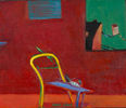 HANS GLAS  "Rotes Zimmer", 2013, Öl auf Leinwand, 40 x 50 cm 