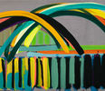 ANNEGRET HOCH   "Aus der Serie: Überbrücken ", 2013, Ei-Tempera auf Nessel, 95 x 150 cm